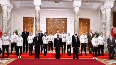 الرئيس عبد الفتاح السيسي وأبطال طوكيو2020