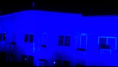 التضامن تضيء مبناها باللون الأزرق احتفالاً باليوم العالمي للتوحد